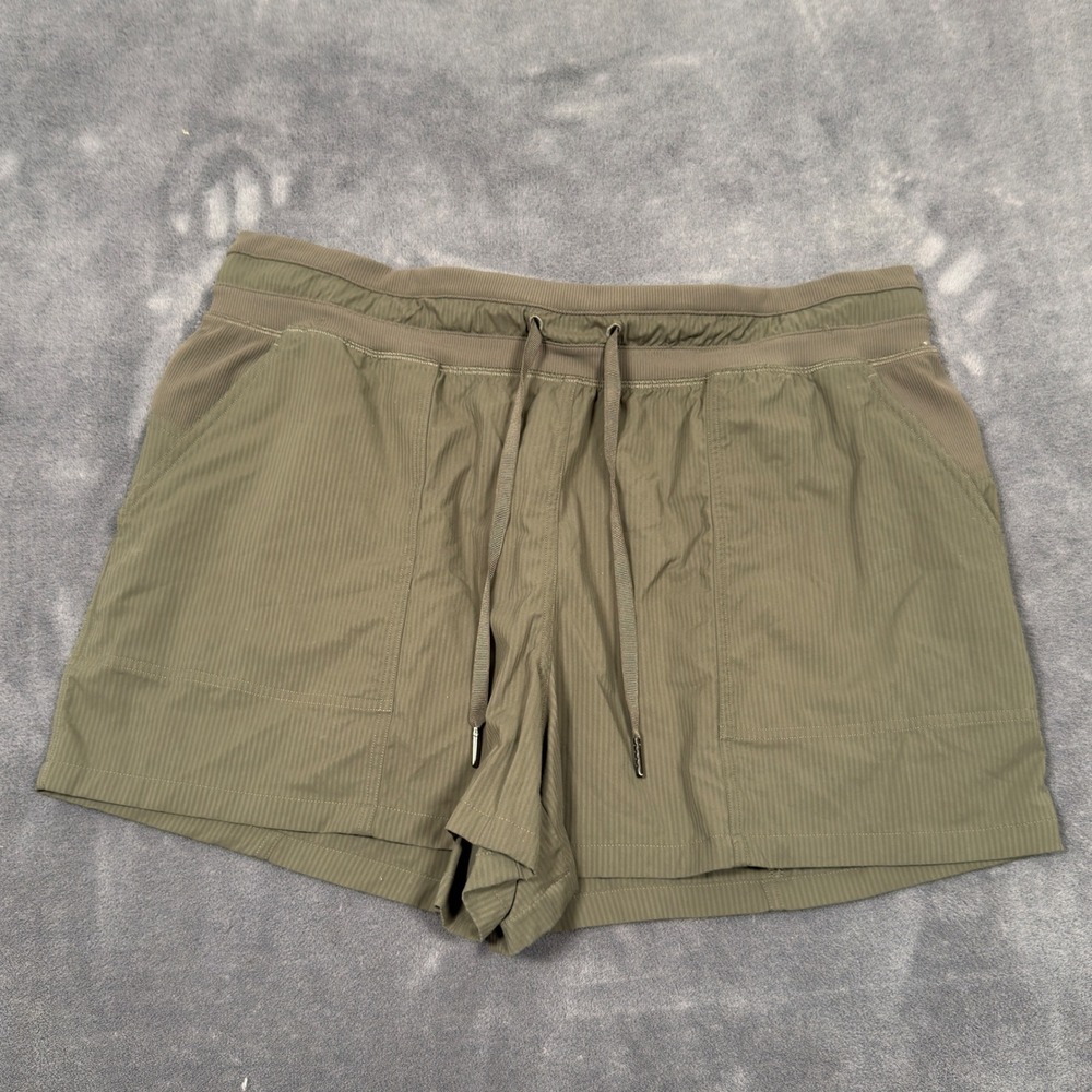 Lululemon Stroll at Sundown Short 3 Olive Green Size 12 Pull On Stretch LW7CCGS